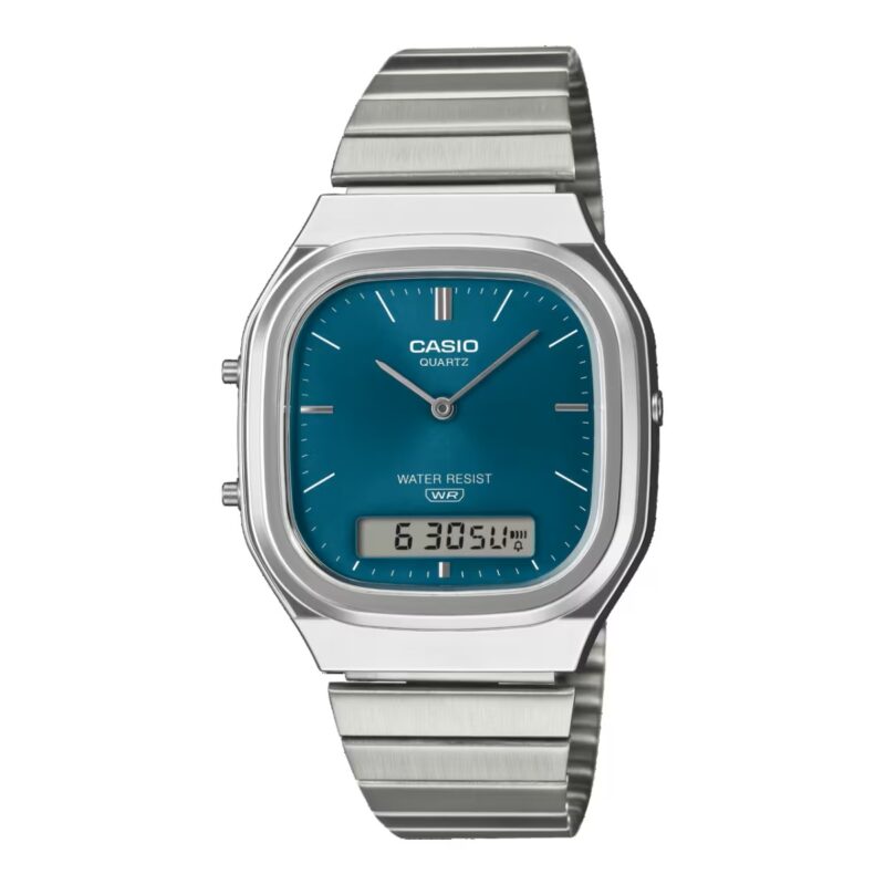 Casio Vintage Edgy Rounded Square - Teal (AQ-240E-3AEF) Unisex Watch