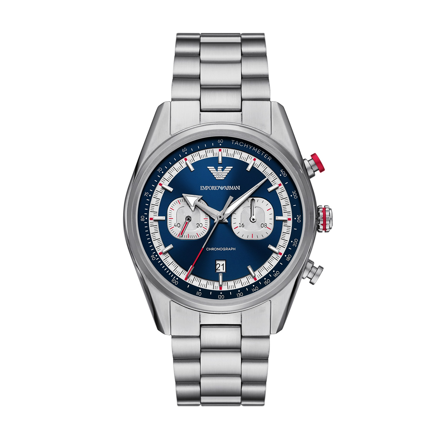 Emporio Armani Racer Chronograph Stainless Steel Blue Dial Quartz AR11676 Men's Watch