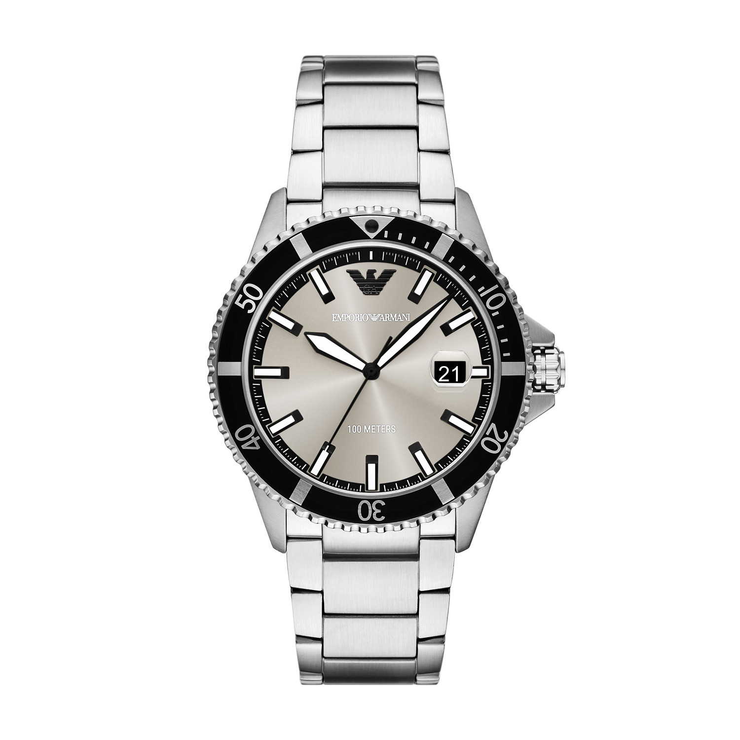 Emporio Armani World Explorer Stainless Steel Grey Dial Quartz AR11683 100M Men's Watch
