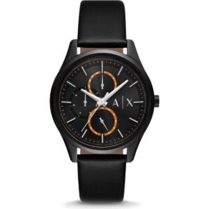 Armani Exchange Leather Strap Multifunction Black Dial Quartz AX1886 Men's Watch