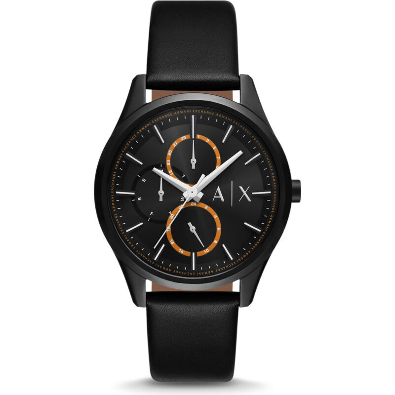 Armani Exchange Leather Strap Multifunction Black Dial Quartz AX1886 Men's Watch