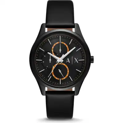 Armani Exchange Leather Strap Multifunction Black Dial Quartz AX1886 Men's Watch