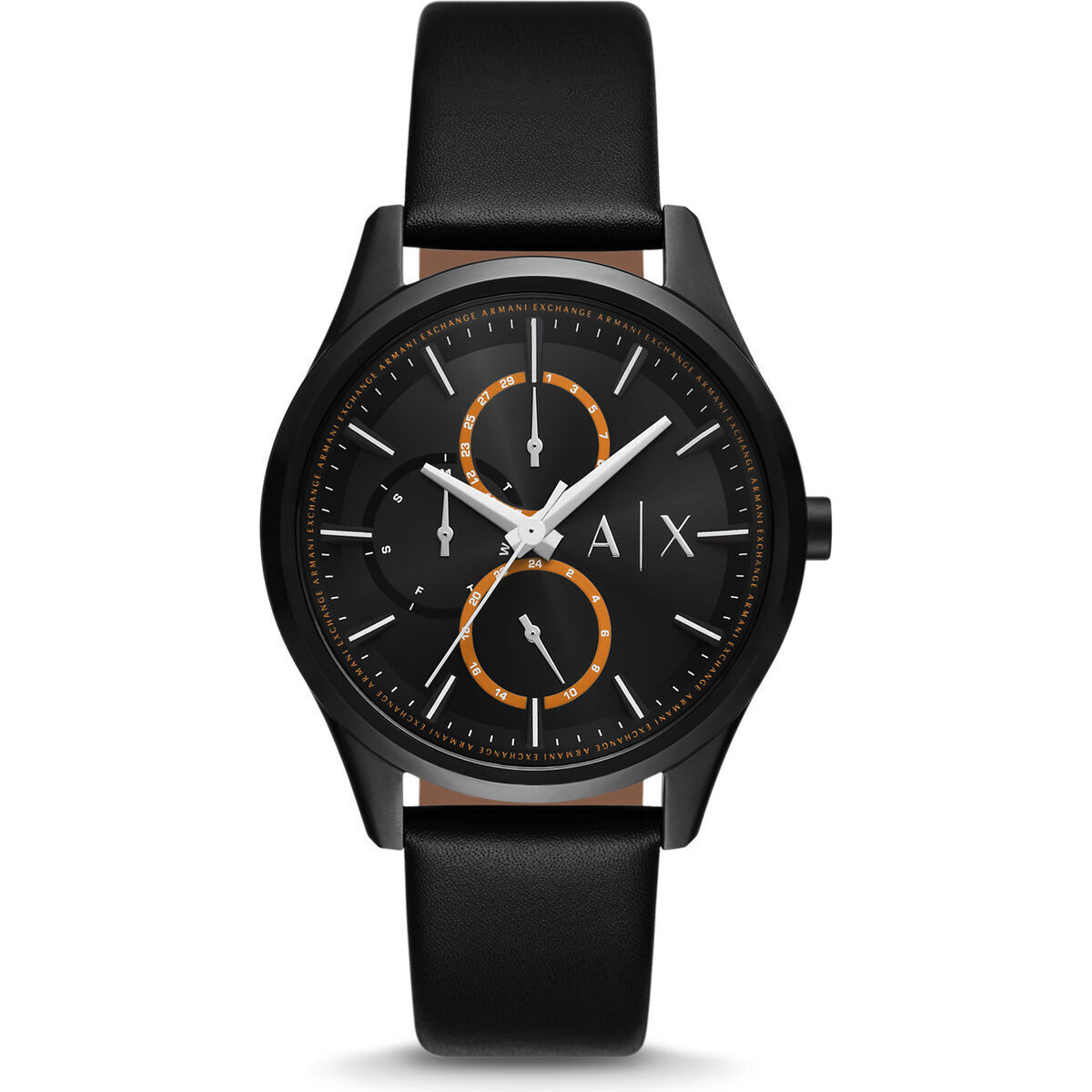 Armani Exchange Leather Strap Multifunction Black Dial Quartz AX1886 Men's Watch