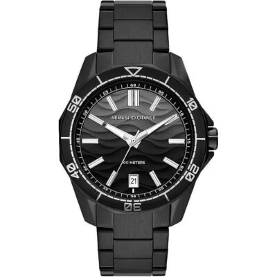 Armani Exchange Black Stainless Steel Grey Dial Quartz AX1952 100M Men's Watch
