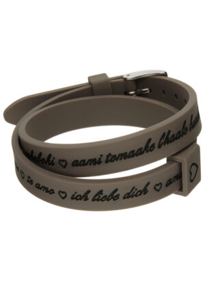 Il Mezzometro I Love You Silver Buckle Edition - Grey - Bracciale In Silicone/silicone Bracelet (BM1703)  JEWELRY
