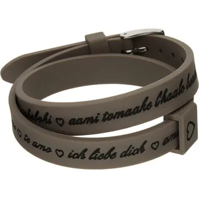 Il Mezzometro I Love You Silver Buckle Edition - Grey - Bracciale In Silicone/silicone Bracelet (BM1703) Unisex JEWELRY