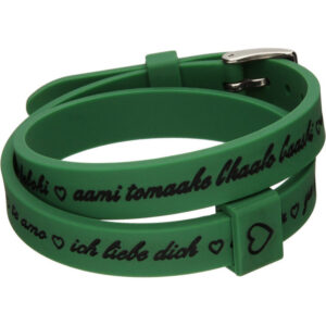 Il Mezzometro I Love You Silver Buckle Edition - Green - Bracciale In Silicone/silicone Bracelet (BM1704) Unisex JEWELRY
