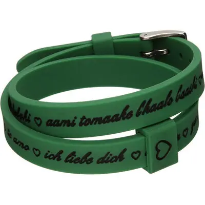 Il Mezzometro I Love You Silver Buckle Edition - Green - Bracciale In Silicone/silicone Bracelet (BM1704) Unisex JEWELRY