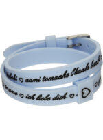 Il Mezzometro I Love You Silver Buckle Edition - Light Blue - Bracciale In Silicone/silicone Bracelet (BM1706)  JEWELRY