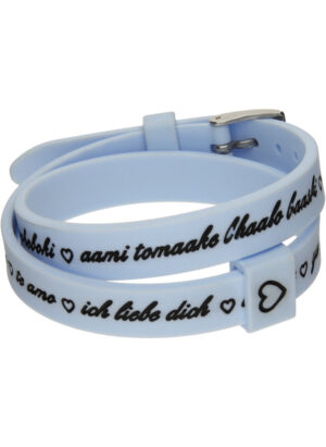 Il Mezzometro I Love You Silver Buckle Edition - Light Blue - Bracciale In Silicone/silicone Bracelet (BM1706)  JEWELRY