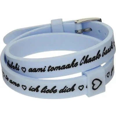 Il Mezzometro I Love You Silver Buckle Edition - Light Blue - Bracciale In Silicone/silicone Bracelet (BM1706) Unisex JEWELRY