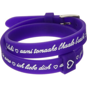 Il Mezzometro I Love You Silver Buckle Edition - Purple - Bracciale In Silicone/silicone Bracelet (BM1707) Unisex JEWELRY