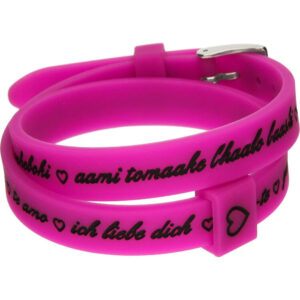 Il Mezzometro I Love You Silver Buckle Edition - Fuchsia - Bracciale In Silicone/silicone Bracelet (BM1708) Unisex JEWELRY