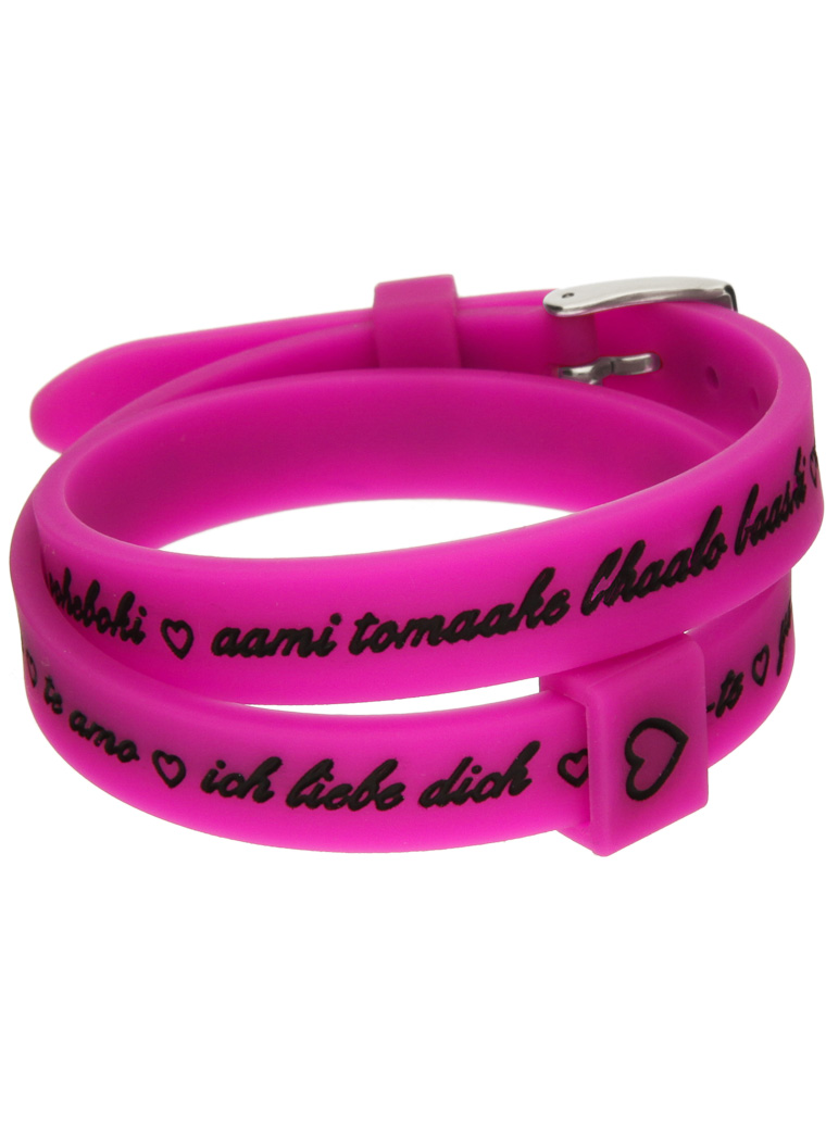 Il Mezzometro I Love You Silver Buckle Edition - Fuchsia - Bracciale In Silicone/silicone Bracelet (BM1708) JEWELRY