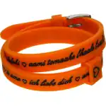 Il Mezzometro I Love You Silver Buckle Edition - Orange - Bracciale In Silicone/silicone Bracelet (BM1710) Unisex JEWELRY
