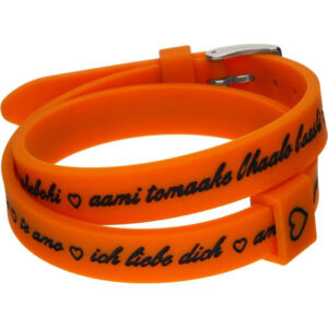 Il Mezzometro I Love You Silver Buckle Edition - Orange - Bracciale In Silicone/silicone Bracelet (BM1710) Unisex JEWELRY