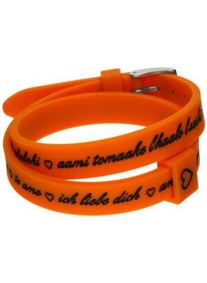 Il Mezzometro I Love You Silver Buckle Edition - Orange - Bracciale In Silicone/silicone Bracelet (BM1710)  JEWELRY