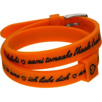 Il Mezzometro I Love You Silver Buckle Edition - Orange - Bracciale In Silicone/silicone Bracelet (BM1710) Unisex JEWELRY