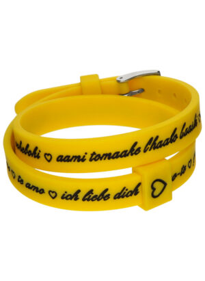 Il Mezzometro I Love You Silver Buckle Edition - Yellow - Bracciale In Silicone/silicone Bracelet (BM1711)  JEWELRY