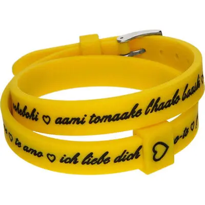 Il Mezzometro I Love You Silver Buckle Edition - Yellow - Bracciale In Silicone/silicone Bracelet (BM1711) Unisex JEWELRY