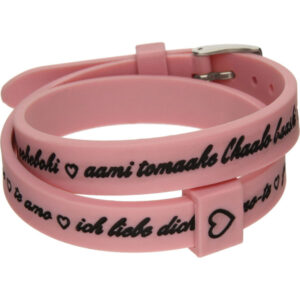 Il Mezzometro I Love You Silver Buckle Edition - Pink - Bracciale In Silicone/silicone Bracelet (BM1712) Unisex JEWELRY