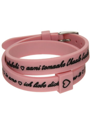 Il Mezzometro I Love You Silver Buckle Edition - Pink - Bracciale In Silicone/silicone Bracelet (BM1712)  JEWELRY