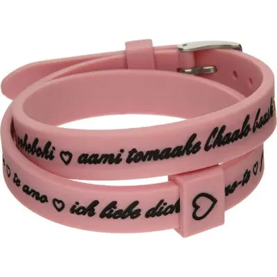 Il Mezzometro I Love You Silver Buckle Edition - Pink - Bracciale In Silicone/silicone Bracelet (BM1712) Unisex JEWELRY