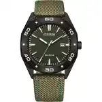 Citizen Eco-Drive Active Sport Nylon Strap Green Dial BM7635-01X 100M Men's Watch