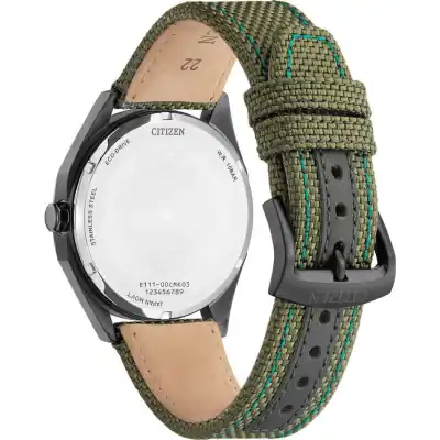 Citizen Eco-Drive Active Sport Nylon Strap Green Dial BM7635-01X 100M Men’s Watch - BM7635-01X
