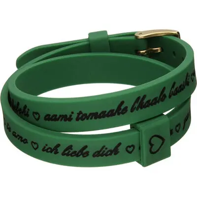 Il Mezzometro I Love You Gold Buckle Edition - Green - Bracciale In Silicone/silicone Bracelet (BMG1704) Unisex JEWELRY