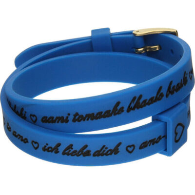 Il Mezzometro I Love You Gold Buckle Edition - Blue - Bracciale In Silicone/silicone Bracelet (BMG1705) Unisex JEWELRY