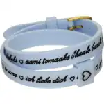 Il Mezzometro I Love You Gold Buckle Edition - Light Blue - Bracciale In Silicone/silicone Bracelet (BMG1706) Unisex JEWELRY