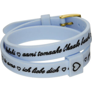 Il Mezzometro I Love You Gold Buckle Edition - Light Blue - Bracciale In Silicone/silicone Bracelet (BMG1706) Unisex JEWELRY