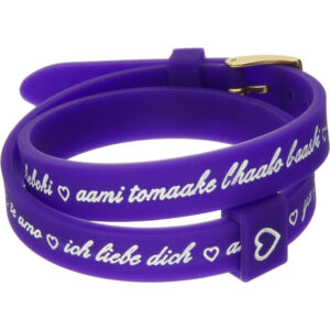 Il Mezzometro I Love You Gold Buckle Edition - Purple - Bracciale In Silicone/silicone Bracelet (BMG1707) Unisex JEWELRY