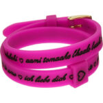 Il Mezzometro I Love You Gold Buckle Edition - Fuchsia - Bracciale In Silicone/silicone Bracelet (BMG1708) Unisex JEWELRY