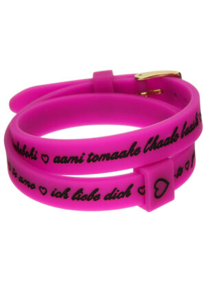 Il Mezzometro I Love You Gold Buckle Edition - Fuchsia - Bracciale In Silicone/silicone Bracelet (BMG1708)  JEWELRY