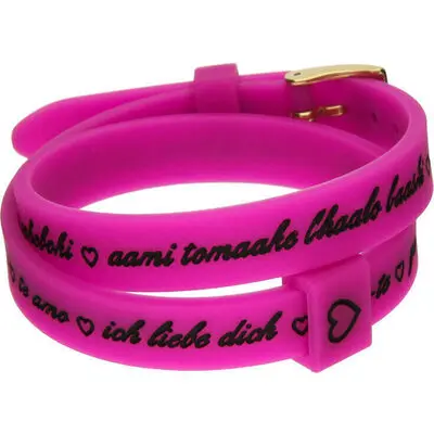 Il Mezzometro I Love You Gold Buckle Edition - Fuchsia - Bracciale In Silicone/silicone Bracelet (BMG1708) Unisex JEWELRY