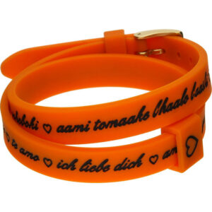 Il Mezzometro I Love You Gold Buckle Edition - Orange - Bracciale In Silicone/silicone Bracelet (BMG1710) Unisex JEWELRY