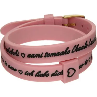 Il Mezzometro I Love You Gold Buckle Edition - Pink - Bracciale In Silicone/silicone Bracelet (BMG1712) Unisex JEWELRY