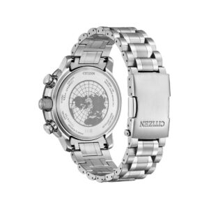 Citizen Promaster Geo Trekker Stainless Steel Grey Dial Eco-Drive BY3006-53H 200M Men's Pilot Watch