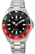 Q&q Gent Diver Black & Red (C72A-004PY) Men's Watch