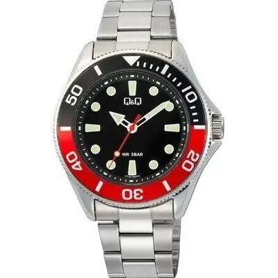 Q&q Gent Diver Black & Red (C72A-004PY) Men WATCHES