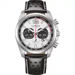 Citizen Eco-Drive Chronograph Leather Strap White Dial CA4640-09A 100M Men's Watch