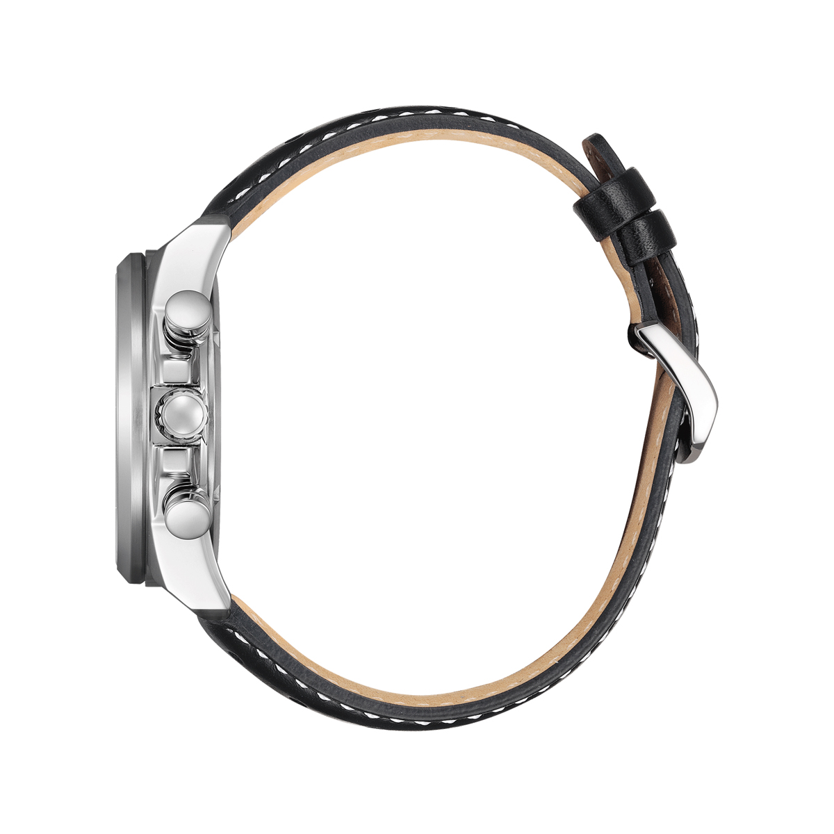 Citizen Eco-Drive Chronograph Leather Strap White Dial CA4640-09A 100M Men's Watch - Image 2