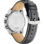Citizen Eco-Drive Chronograph Leather Strap White Dial CA4640-09A 100M Men’s Watch - CA4640-09A