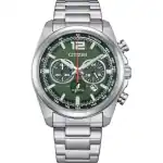 Citizen Eco-Drive Chronograph Stainless Steel Green Dial CA4640-50X 100M Men's Watch
