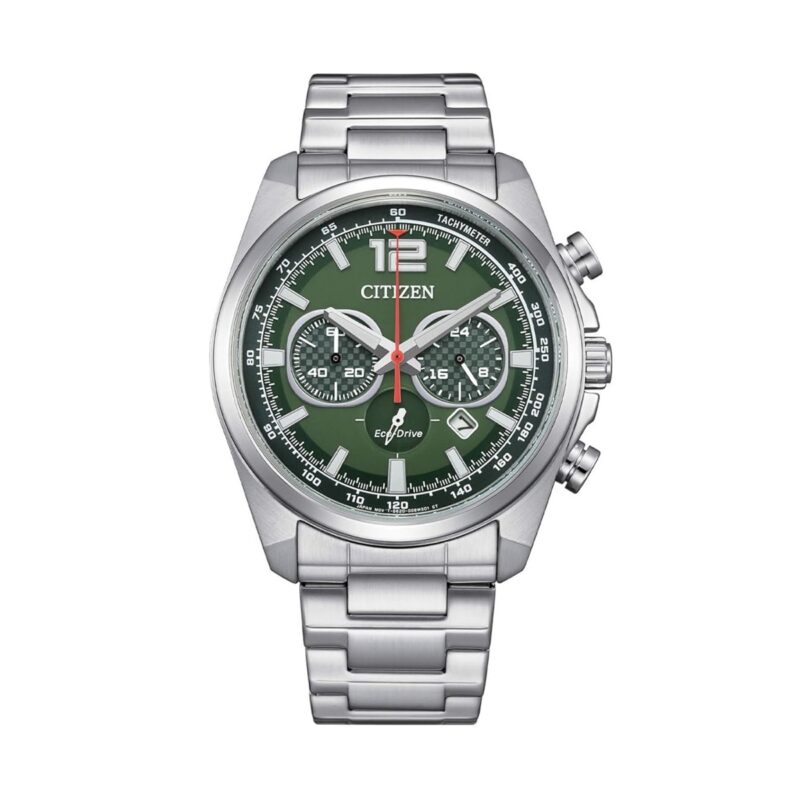 Citizen Eco-Drive Chronograph Stainless Steel Green Dial CA4640-50X 100M Men's Watch Citizen Eco-Drive Chronograph Stainless Steel Green Dial CA4640-50X 100M Men's Watch