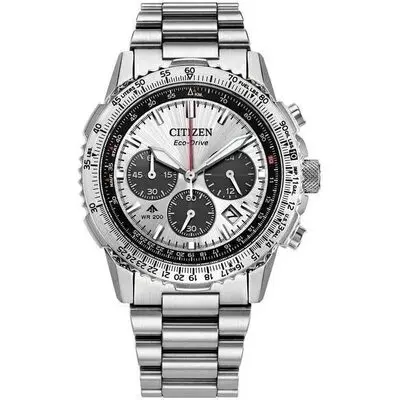Citizen Promaster Navihawk Chronograph Stainless Steel White Dial Eco-Drive Diver's CA4660-61A 200M Men's Watch