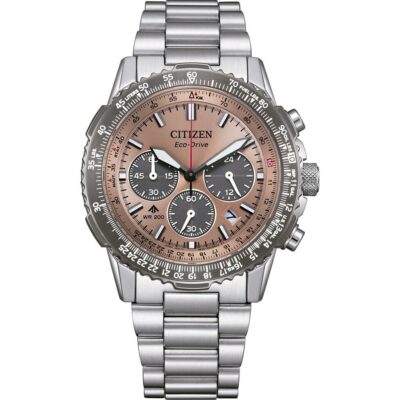 Citizen Promaster Sky Chronograph Stainless Steel Brown Dial Eco-Drive Diver's CA4664-60X 200M Men's Watch