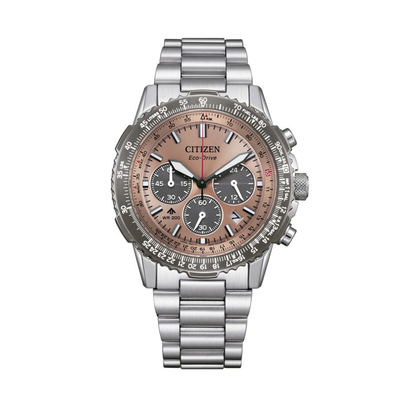 Citizen Promaster Sky Chronograph Stainless Steel Brown Dial Eco-Drive Diver's CA4664-60X 200M Men's Watch Citizen Promaster Sky Chronograph Stainless Steel Brown Dial Eco-Drive Diver's CA4664-60X 200M Men's Watch